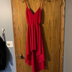 red high low formal dress